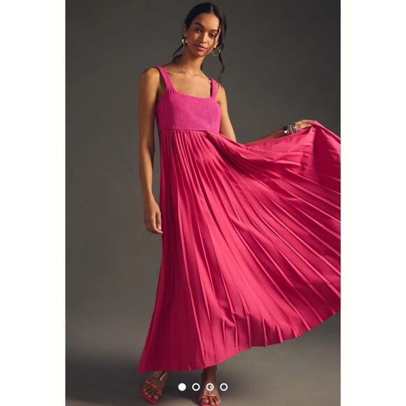 Anthropologie Mare Mare Pleated Maxi Dress - XL Pink Combo - Picture 1 of 6